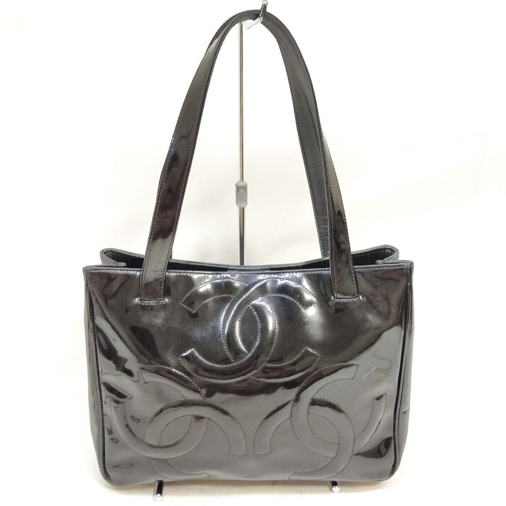 Chanel pursw Hand Bag Black Patent leather